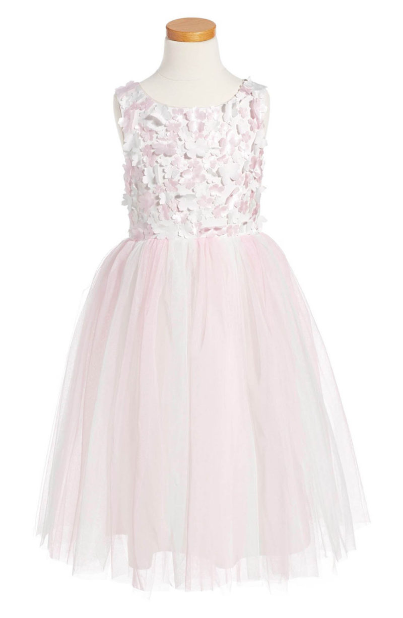 Biscotti Floral Ballerina Dress Ivory Pink Little Girl easter dresses for little girls