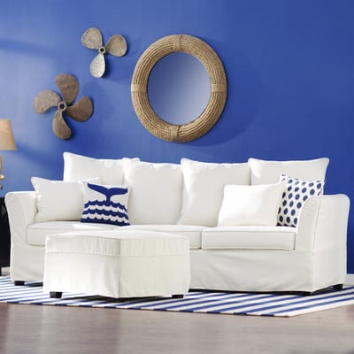 Breakwater Bay Ellington Sofa with Ottoman Ivory Wayfair upholstered furniture sale