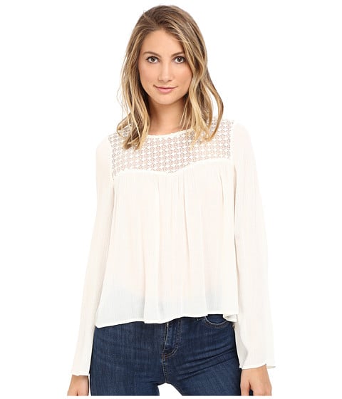 Brigitte Bailey Cyra Long Sleeve Top Vanilla bell sleeve tops under $50