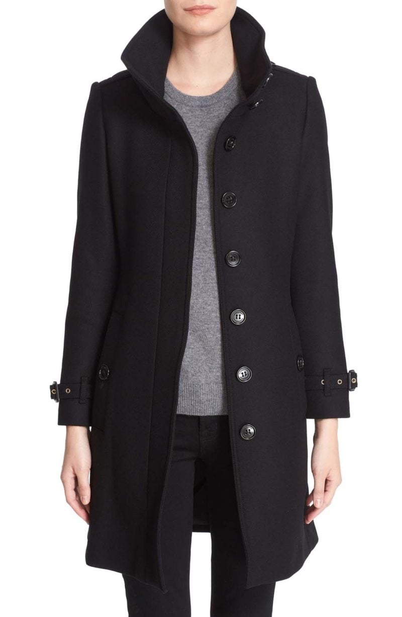 Burberry Gibbsmoore Funnel Collar Trench Coat Black trench coats spring 2017
