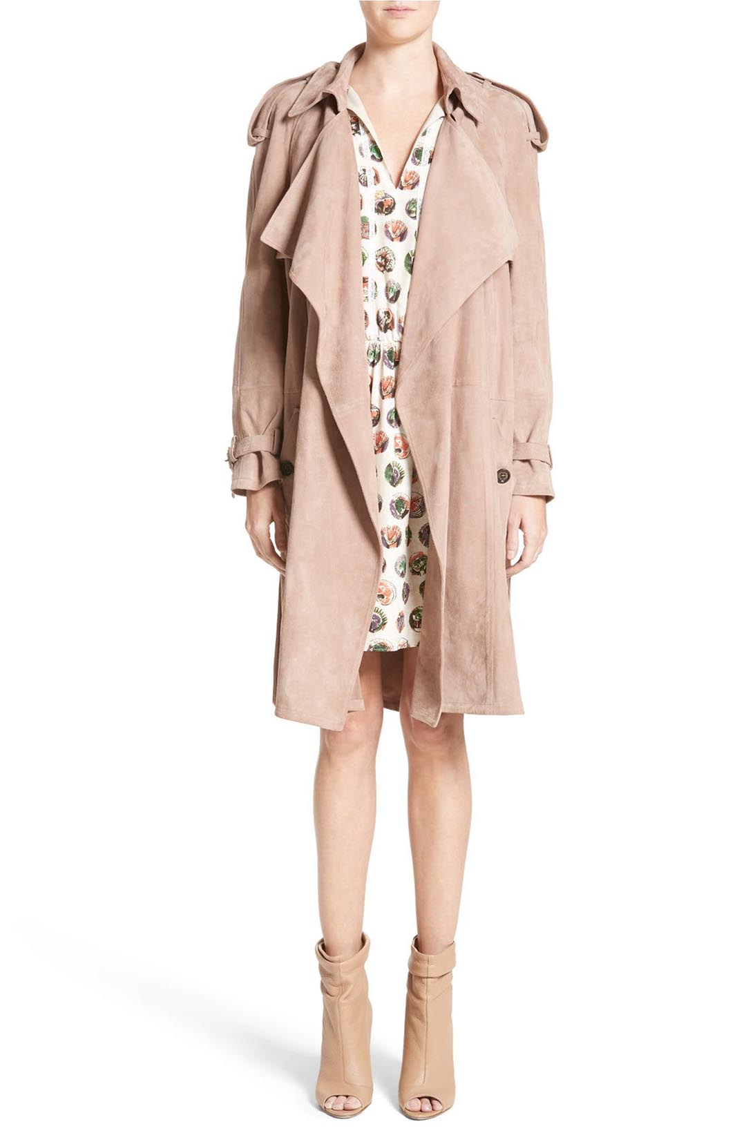 Burberry Sanbridgess Suede Wrap Trench Pale Antique Rose trench coats spring 2017