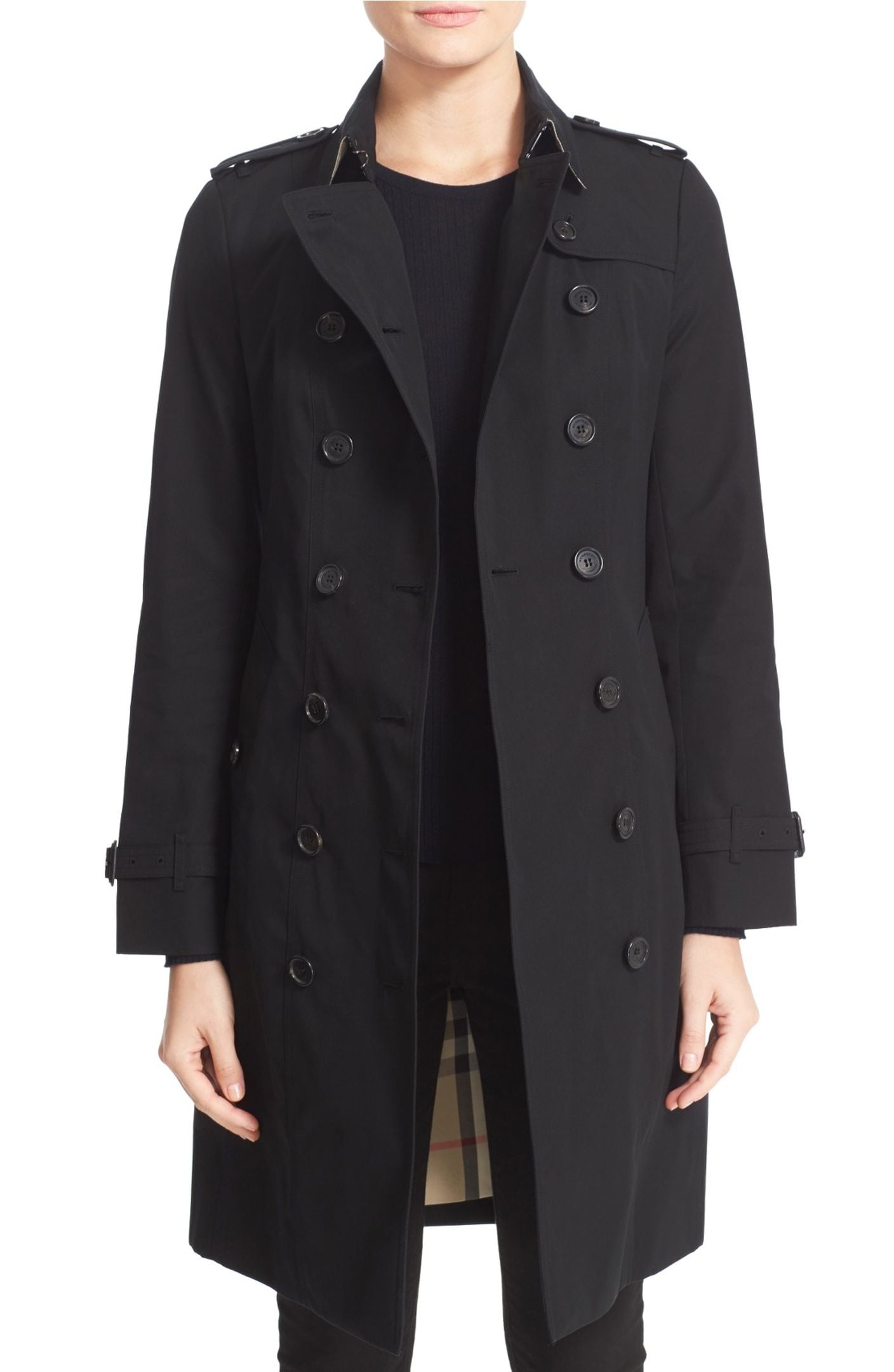 Burberry Sandringham Long Slim Trench Coat Black top trench coats spring 2017