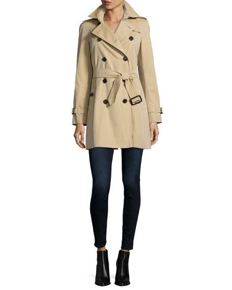 Burberry The Westminster - Mid-Length Classic Fit Heritage Trench Coat Honey  trench coats spring 2017