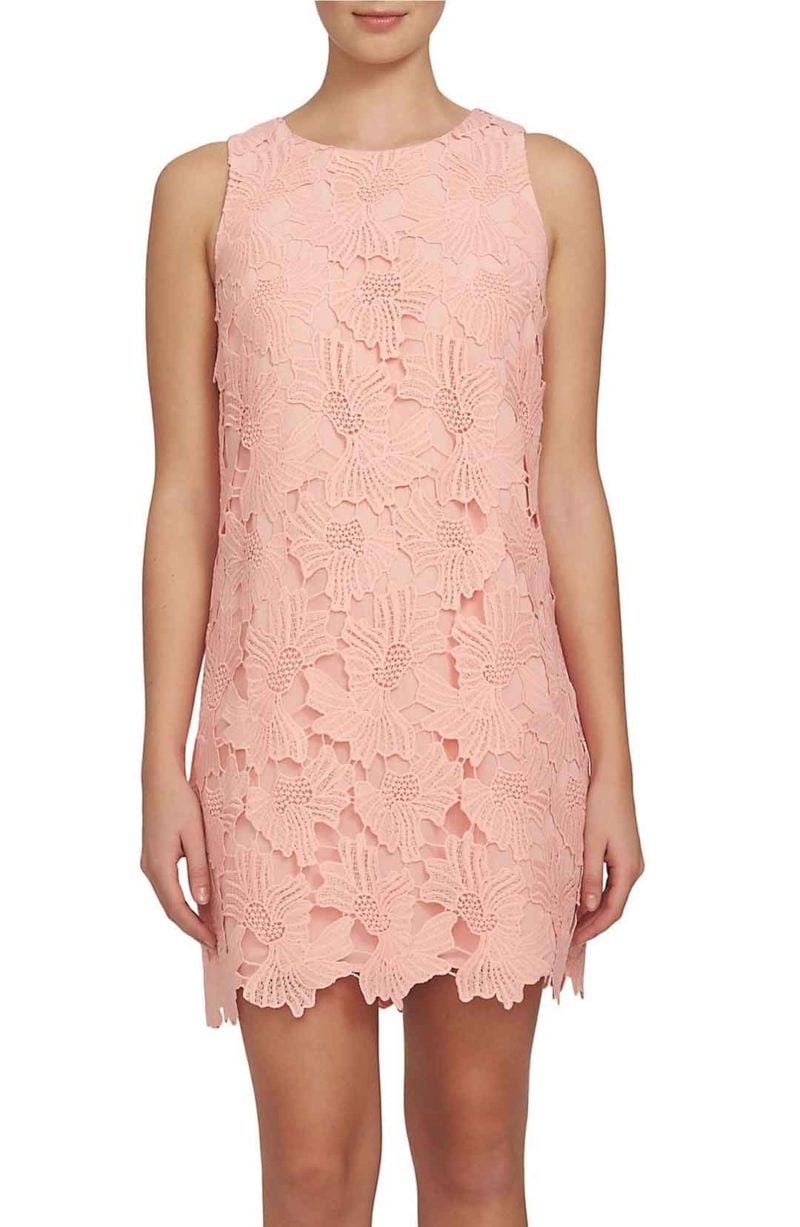 CECE Arlington Lace Shift Dress Peach Poppy lace shift dresses spring wedding guest