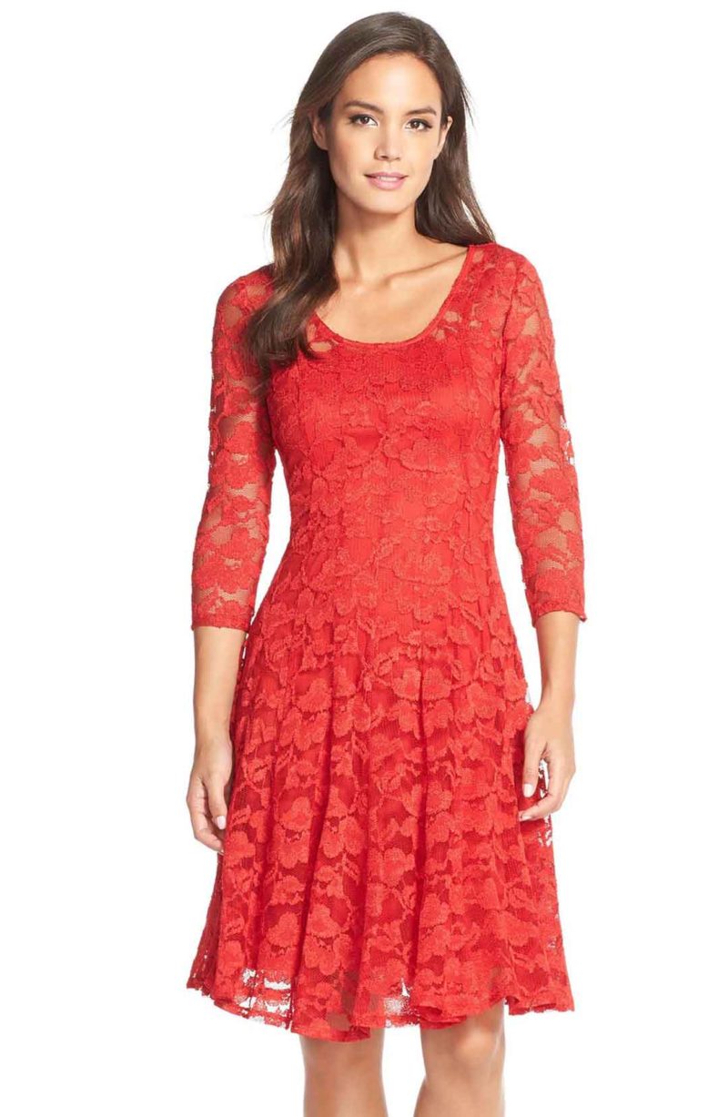 CHETTA B Magic Lace FIt and Flare Dress Scarlet fit and flare dresses easter 2017