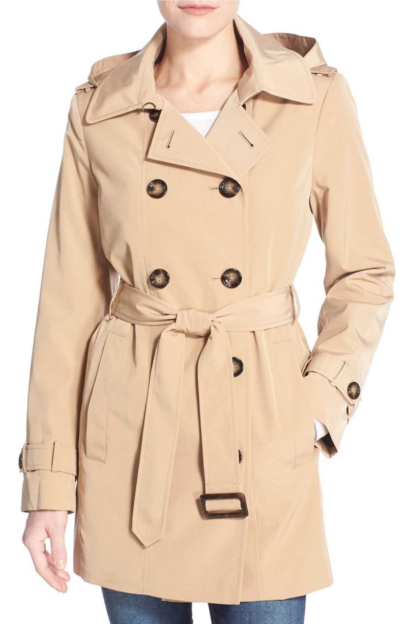 Calvin Klein Double Breasted Trench Coat Khaki trench coats spring 2017