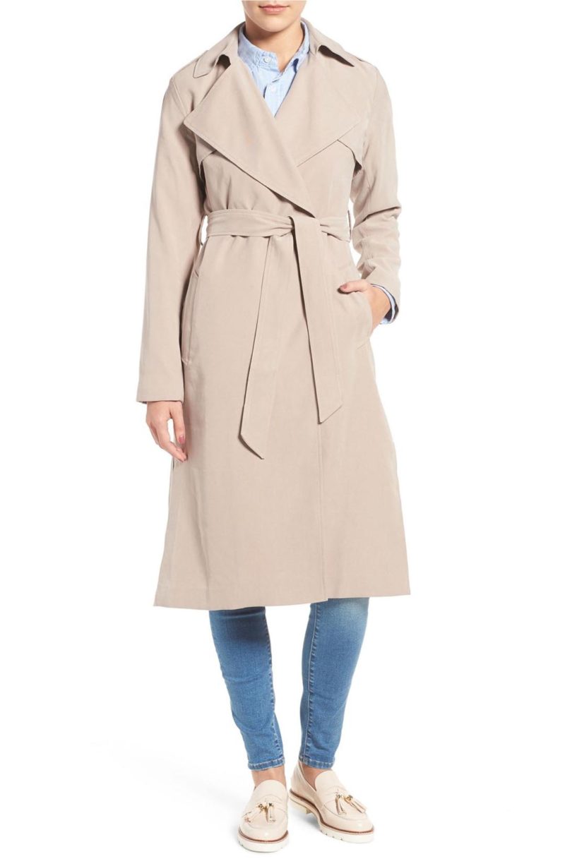 Cole Haan Signature Long Drapey Trench Coat Sand trench coats spring 2017 trend