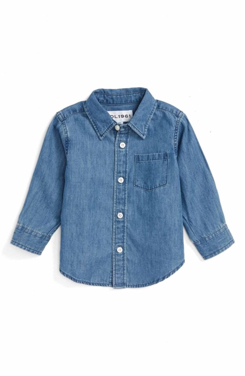 DL1961 Franklin Chambray Shirt Dark Wash easter outfits for baby boys 2017