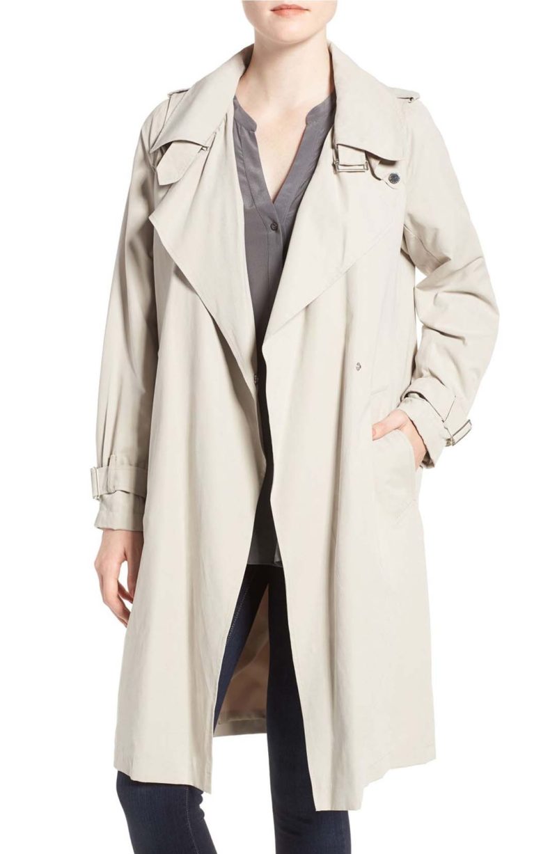 French Connection Drape Front Trench Coat African Stone  trench coats for spring 2017