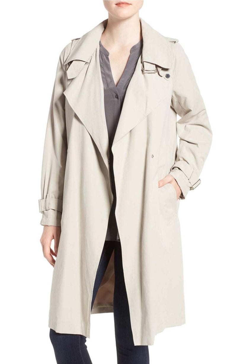 French Connection Drape Front Trench Coat African Stone trench coats spring 2017