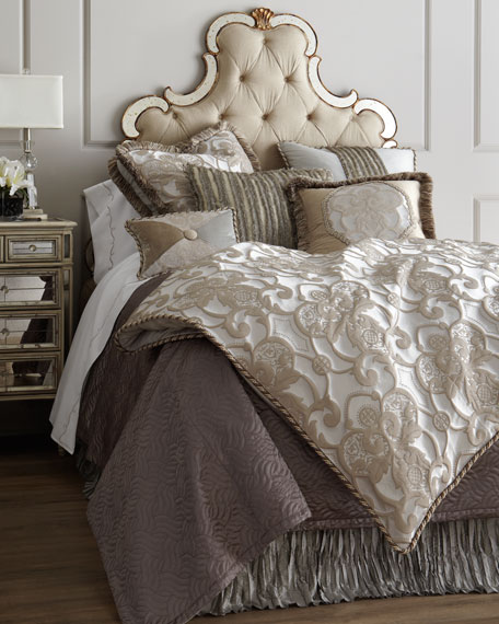 Hooker Furniture Bristol Upholstered Queen Bed Mirrored Trim Horchow friends and family sale
