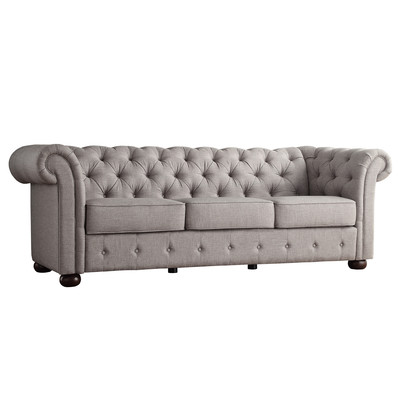 House of Hampton Augustine Tufted Sofa Grey wayfair upholstered furniture sale