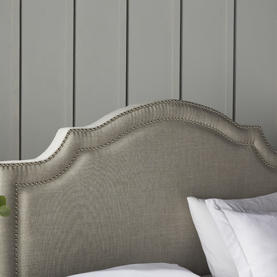 House of Hampton Dominic Upholstered Panel Bed Light Gray Nailhead Trim Wayfair upholstered furniture sale