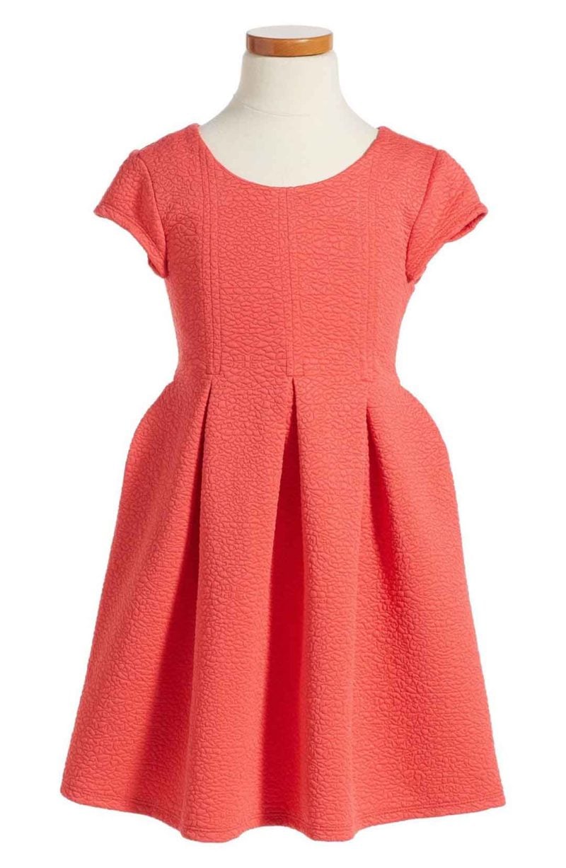 IRIS & IVY Cap Sleeve Skate Dress Coral easter dresses for little girls 2017 style