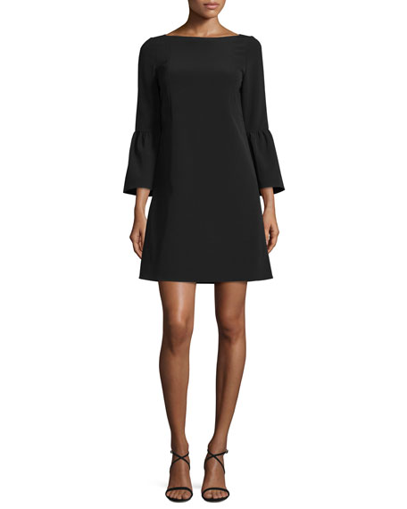 Lafayette 148 New York Marisa Bell-Sleeve Shift Dress, Black Neiman Marcus st. patrick's day Sale