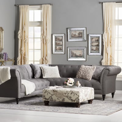 Lark Manor Awa Turenne Tufted Sectional Wayfair upholstered furniture sale