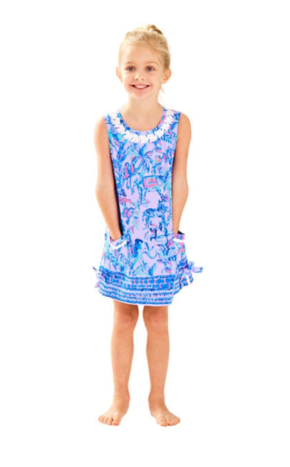 Lilly Pulitzer GIRLS LITTLE LILLY CLASSIC SHIFT DRESS Lilac Verbena Fruity Monkey Print Kids easter dresses for little girls 2017 style