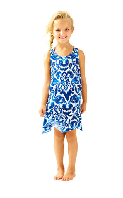 Lilly Pulitzer GIRLS MINI HAMPTON TANK DRESS Resort Navy Beach Bathers easter dresses for little girls 2017 style