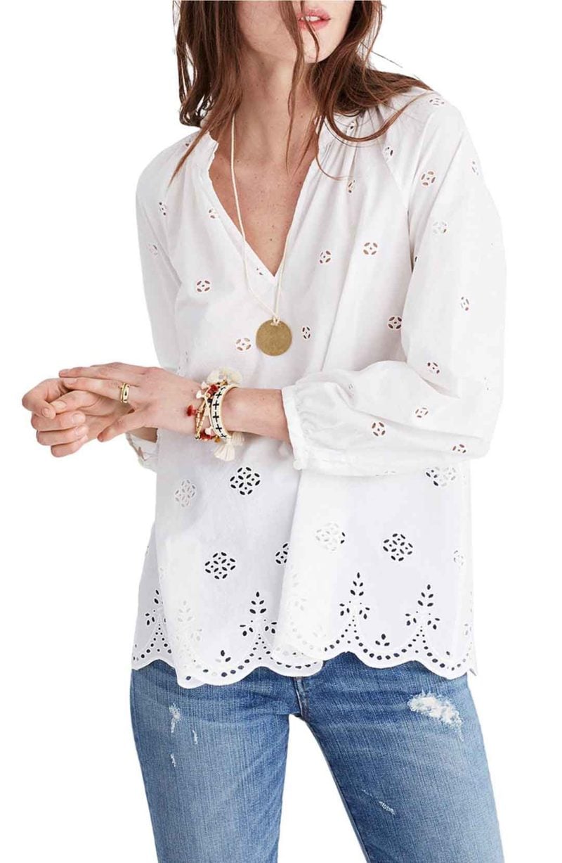 MADEWELL Eyelet Blouse Eyelet White eyelet tops for spring 2017