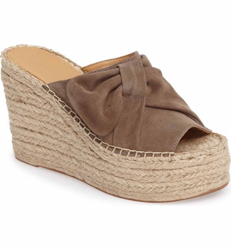 MARC FISHER LTD Aida Bow Espadrille Wedge Sandal Alpaca Suede platform espadrille wedge sandals spring 2017