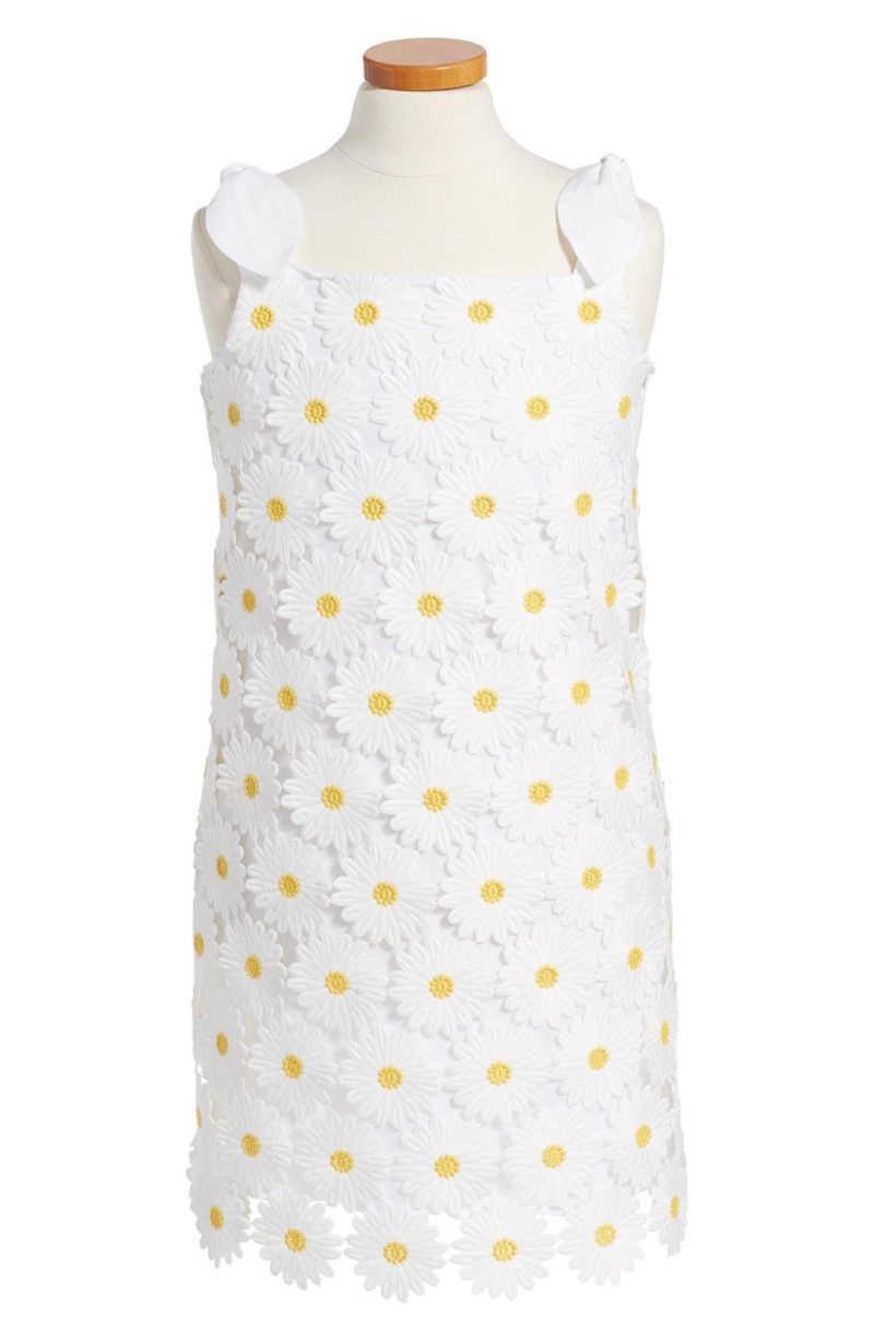 MILLY MINIS Daisy Embroidered Shift Dress White  easter dresses for little girls 2017 style