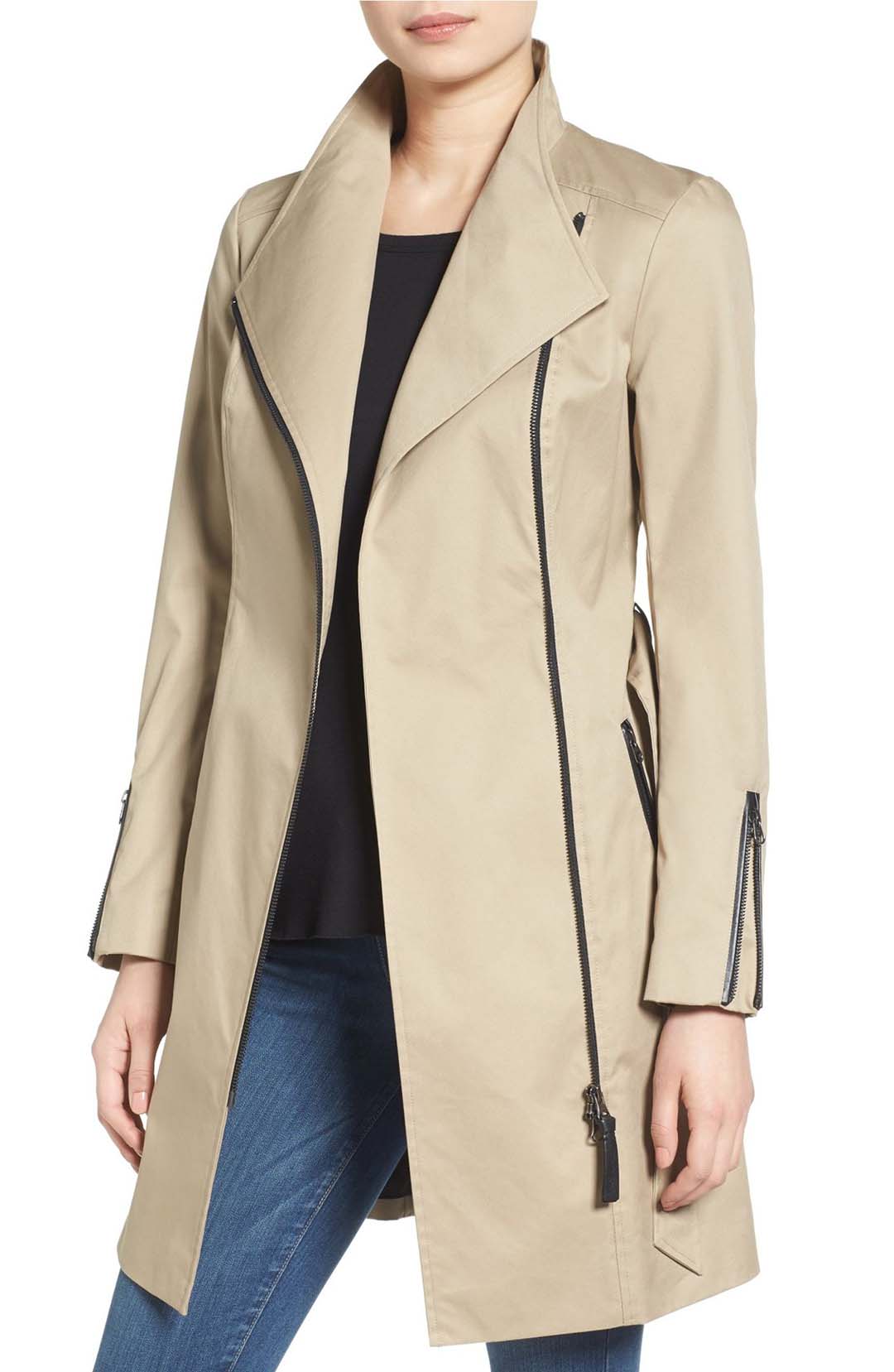 Mackage Belted Long Trench Coat Sand top trench coats spring 2017