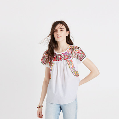 Madewell embroidered springtime top in eyelet white item g3594 eyelet white madewell sale