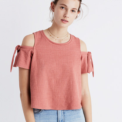 Madewell skylark cold-shoulder top item g3027 rosewood pink madewell sale