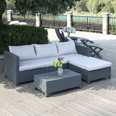 Mercury Row Lachesis 5 Piece Sectional Set Grey Wayfair summer preview sale