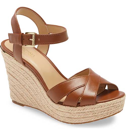 Michael Michael Kors Suzette Platform Wedge Sandal Luggage espadrilles