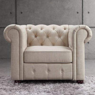 Mulhouse Furniture Garcia Tufted Club Chair Beige Wayfair Upholstered Furniture Sale