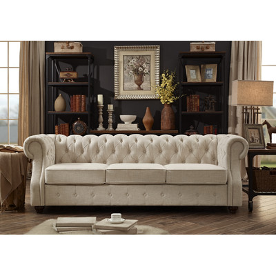 Mulhouse Furniture Olivia Tufted Sofa Beige Wayfair Upholstered Furniture Sale