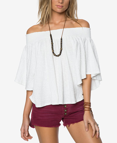 O'Neill Juniors' Sahara Bell-Sleeve Off-The-Shoulder Top Naked bell sleeve tops under $50