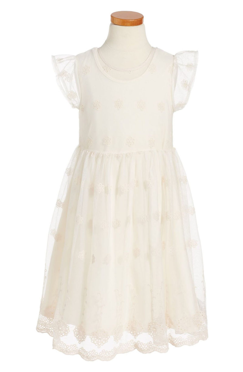 PIPPA & JULIE Embroidered Eyelet Dress Ivory easter dresses for little girls 2017 style