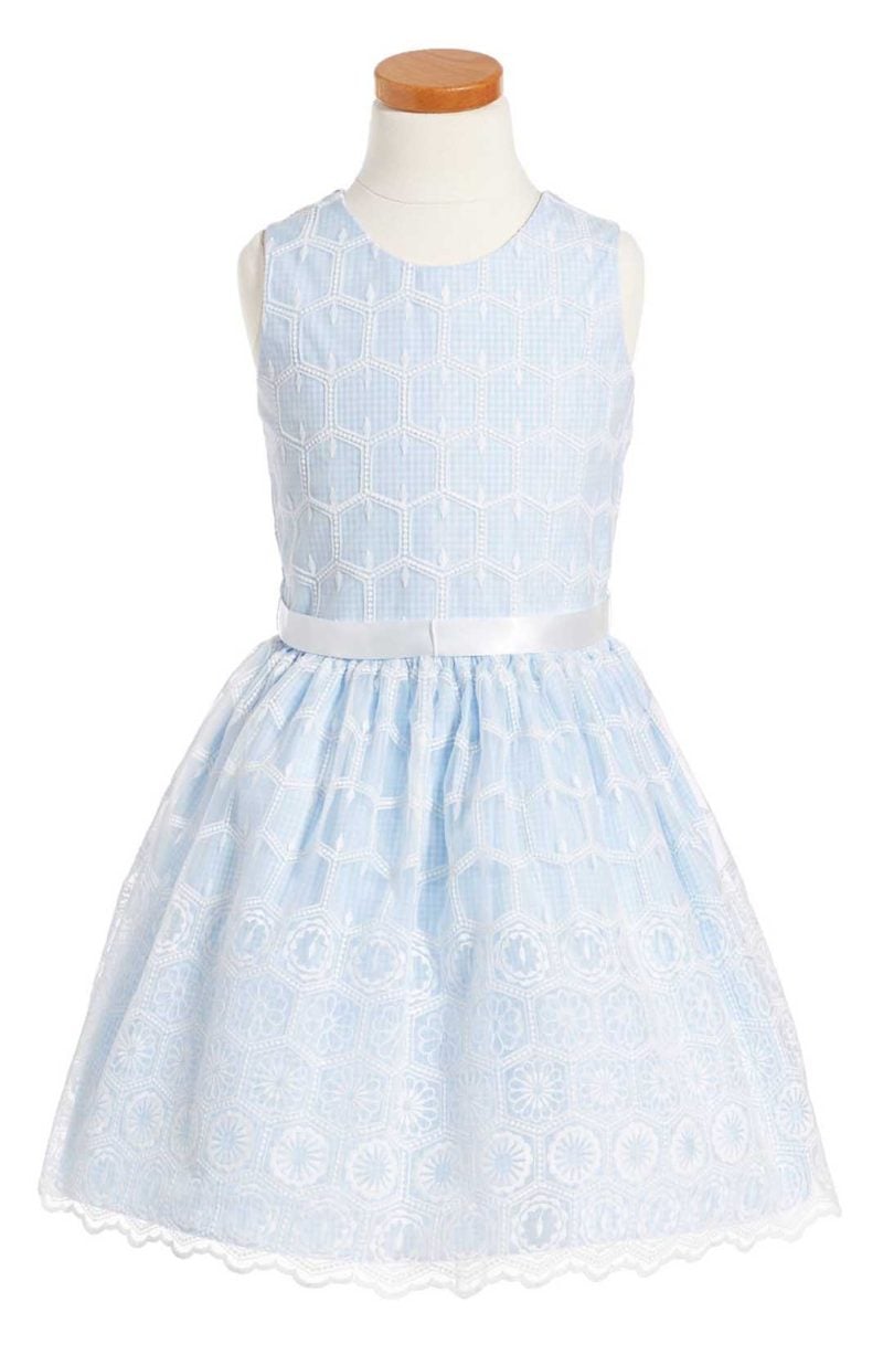 PIPPA & JULIE  Gingham Embroidered White Dress For Little Girls  easter dresses for little girls 2017 style