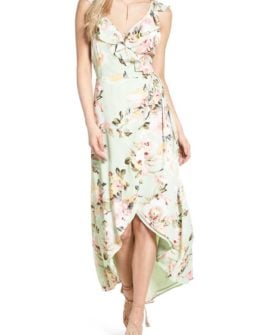 PRIVACY PLEASE Fillmore Floral Print Dress Mint high low dresses spring 2017