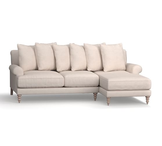 Pottery Barn AMALIE UPHOLSTERED SOFA WITH CHAISE SECTIONAL pottery barn sale