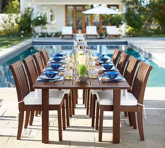 Pottery Barn CHATHAM EXTRA LARGE RECTANGULAR EXTENDING DINING TABLE & CHAIR SET - DARK HONEY pottery barn buy more save more sale
