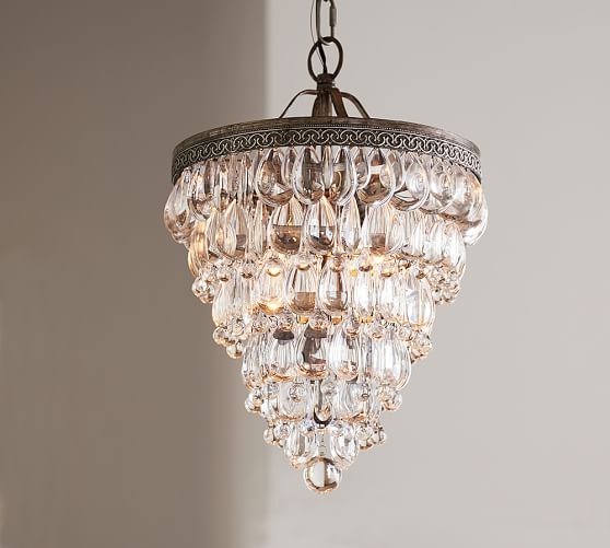 Pottery Barn CLARISSA CRYSTAL DROP SMALL ROUND CHANDELIER pottery barn st. patrick's day sale