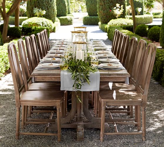 Pottery Barn LINDEN FIXED TABLE Belgian Gray Finish Pottery Barn Buy More Save More Sale