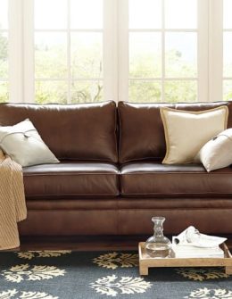 Pottery Barn PEARCE LEATHER SOFA pottery barn st. patrick's day sale