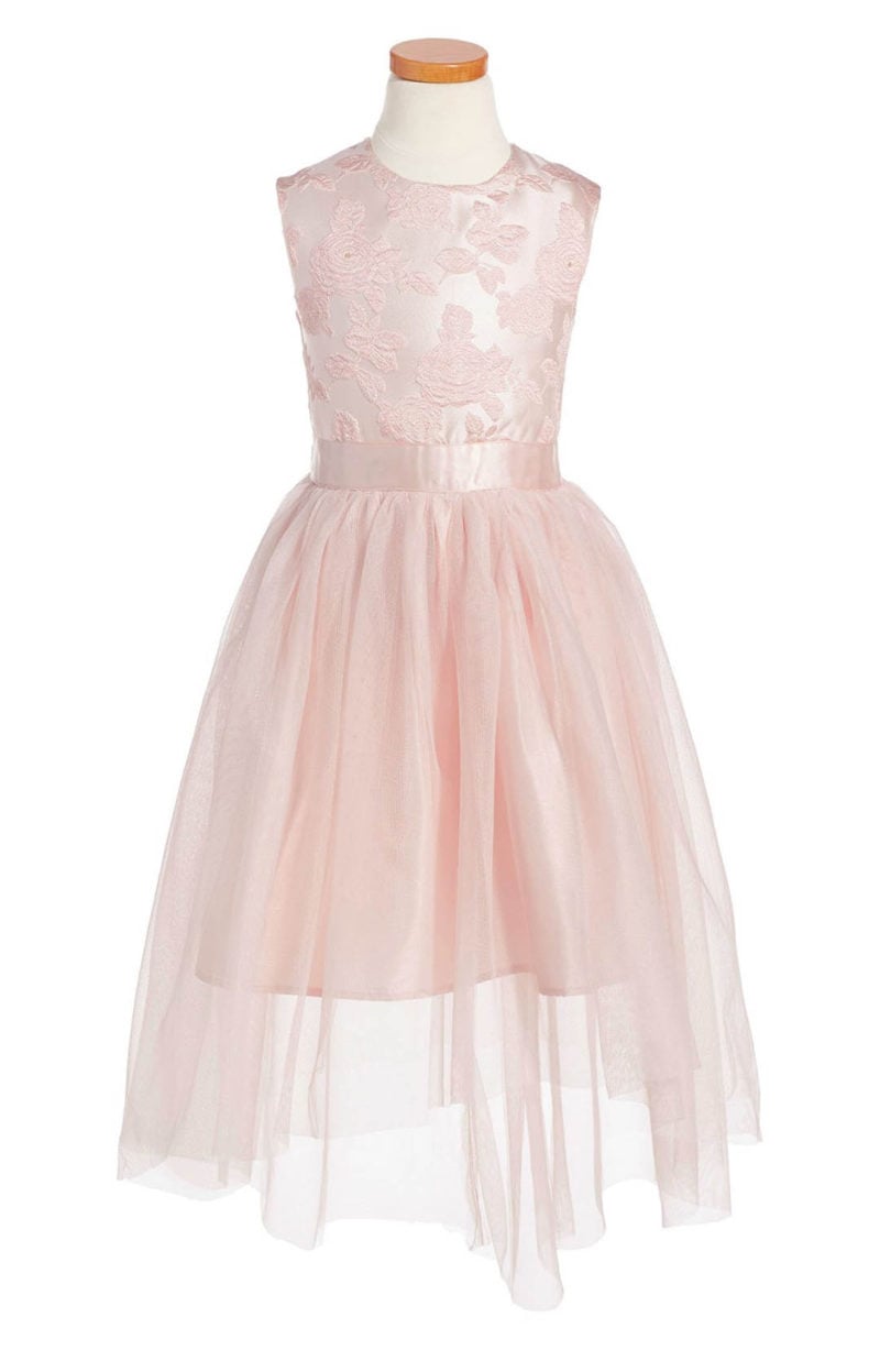Ruby & Bloom Brodcade Fit & Flare Dress Pink Tulip Rose easter dresses for little girls 2017 style