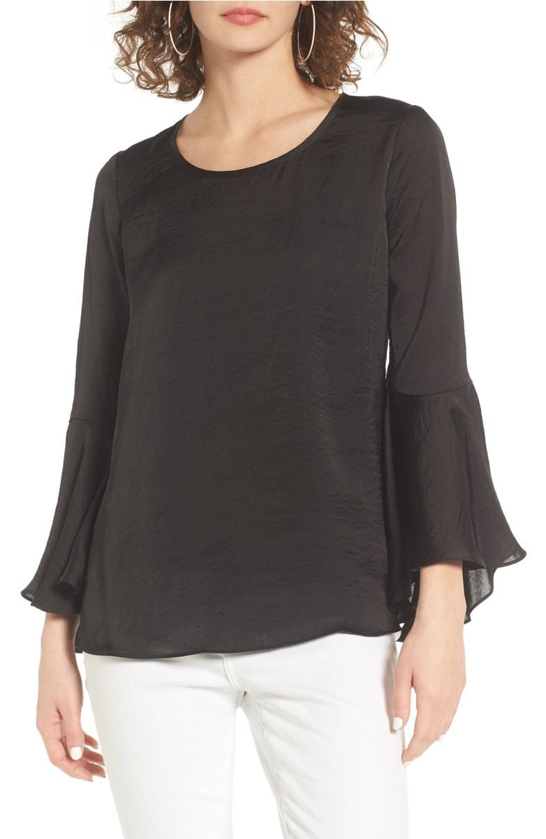 SOCIALITE Bell Sleeve Top Black bell sleeve tops under $50