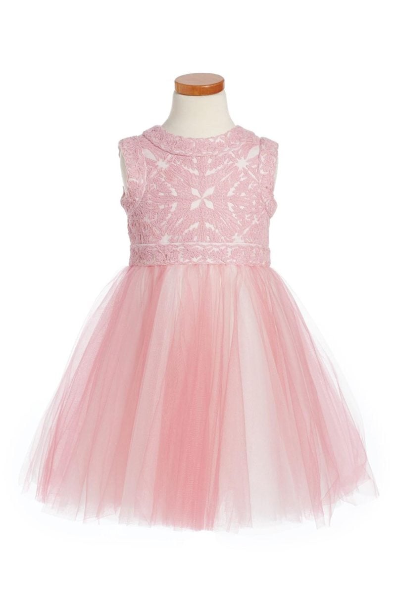 TADASHI SHOJI Lace & Tulle Dress Rose  easter dresses for little girls 2017 style