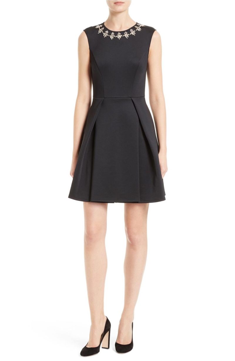 TED BAKER LONDON Joone Skater Dress Rhinestones Black skater dresses spring 2017 trend