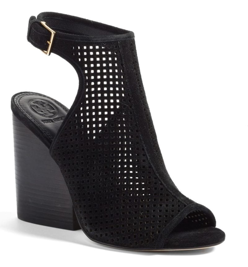 TORY BURCH Jesse Block Heel Bootie Black open toe booties spring 2017