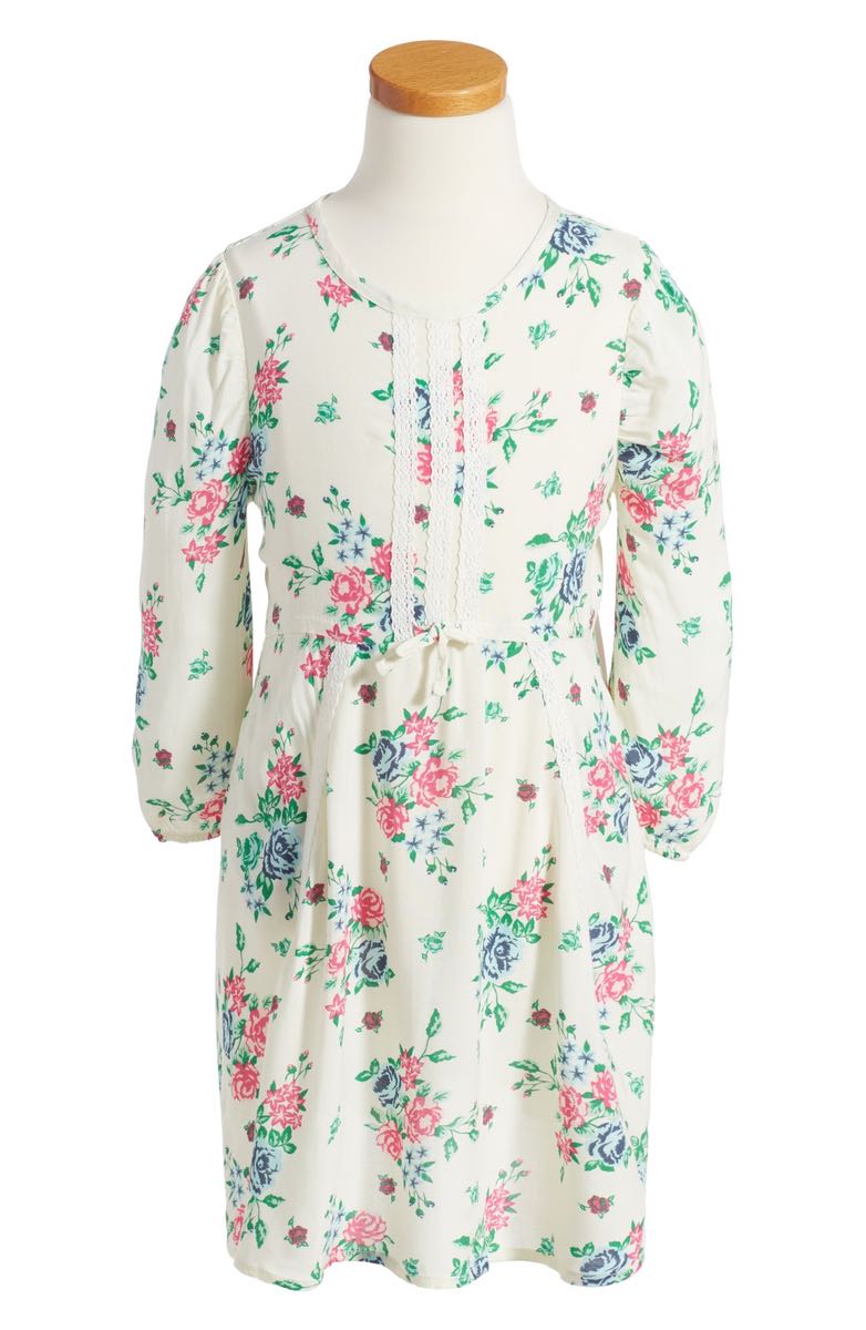 TUCKER + TATE Lace Trim Dress Ivory Vanilla Bouquet Floral Print easter dresses for little girls