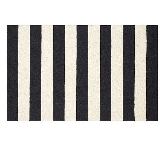 The Emily & Meritt Circus Stripe Rug Black White Emily & Meritt for Pottery Barn Kids