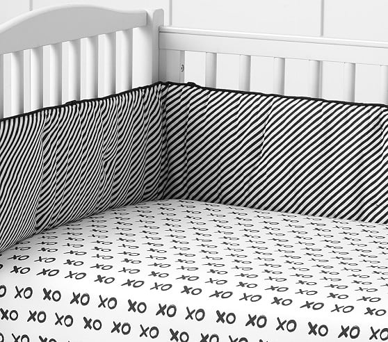 The Emily & Meritt Organic XOXO Crib Fitted Sheet Pottery Barn Kids emily & meritt for pottery barn kids