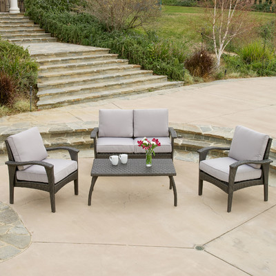 Three Posts Bickford 4 Piece Deep Seating Group with Cushion Grey wayfair summer preview sale